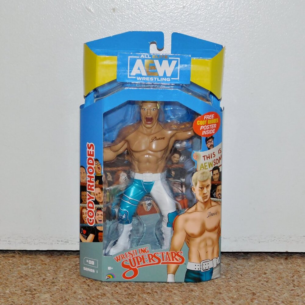 2021 Jazwares AEW Unmatched LJN Cody Rhodes Figure MIB New All Elite Wrestling